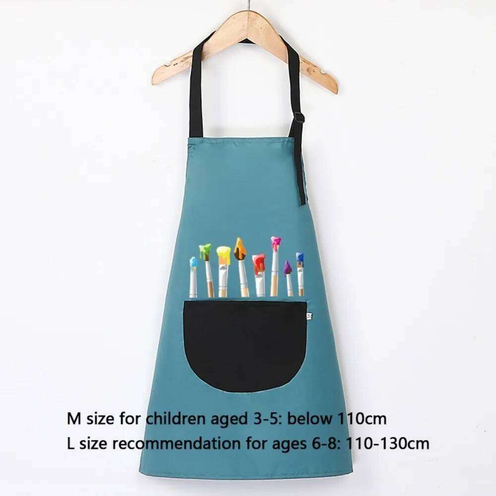 High Quality Waterproof Oil-proof Sleeveless Painting Apron Adjustable Art Craft Cook Bib Children S260205