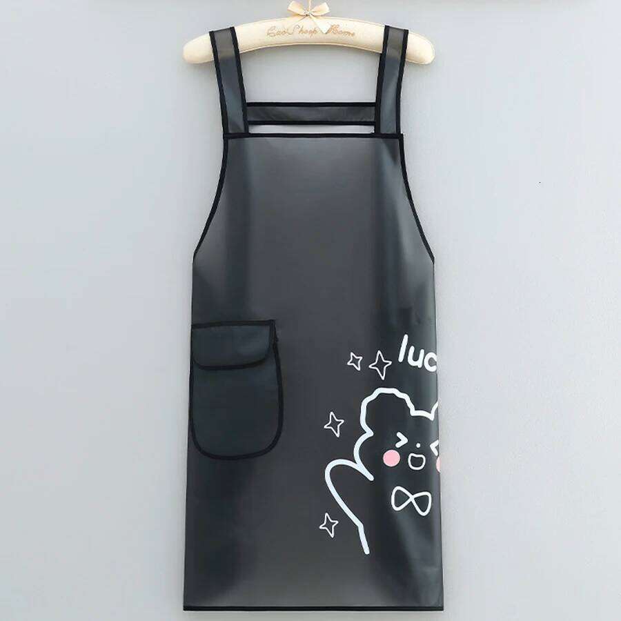 Waterproof TPU Kitchen Apron - Sleeveless, Oil Resistant, Lightweight for Cooking & Cleaning S260205