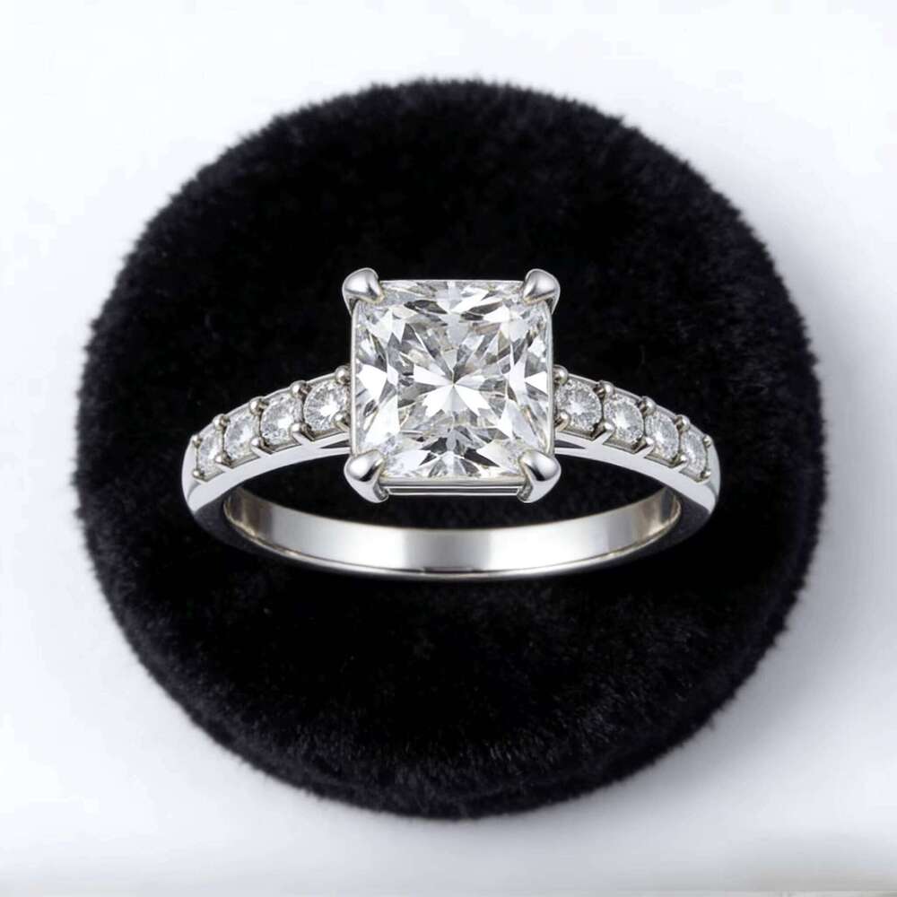 Zhuomei Jewelry Luxury Trendy 1Ct D Vs1 Radiant Cut Lab Grown Diamond Engagement Wedding Ring 18K Solid Gold IGI Certified