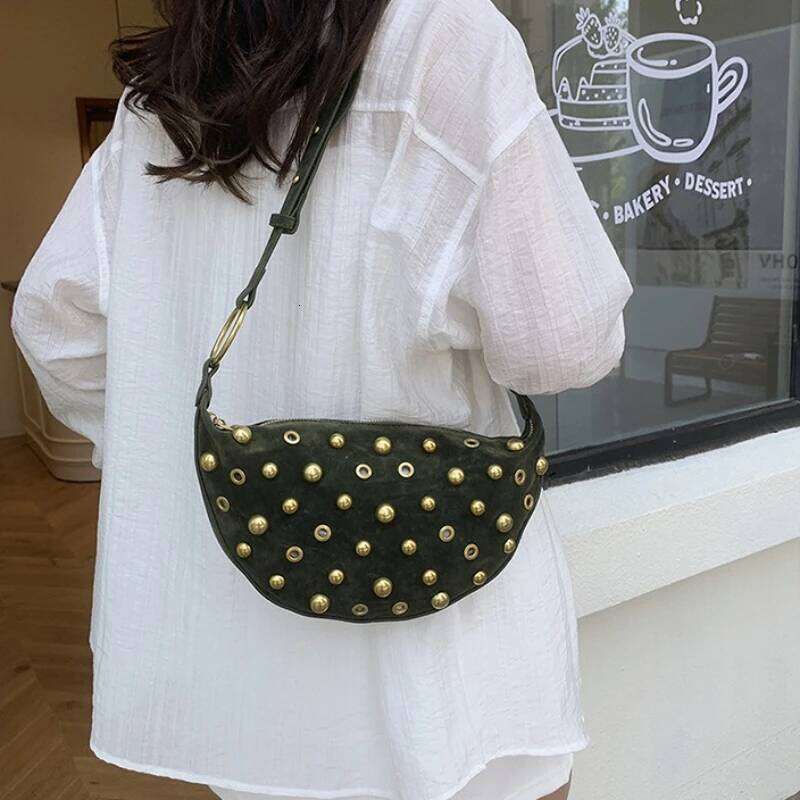 Suede Rivet Crossbody for Women Shoulder Bags Designer Bag Purse and Handbags Bolsos De Mujer Y260205