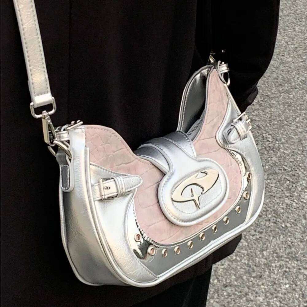 JIAERDI Hot Girls Y2k Handbag Women Vintage Moto Biker Leather Pink Shoulder Female Retro Casual Crossbody Bags Bolso Mujer Y260205