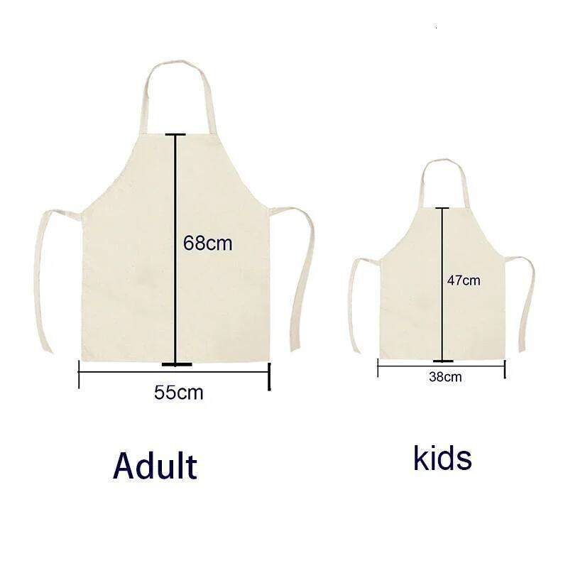 Cartoon Simple Strokes Cat Kitchen Children's Painting Female Sleeveless Cleaning Apron Baking Cooking Accessories S260205