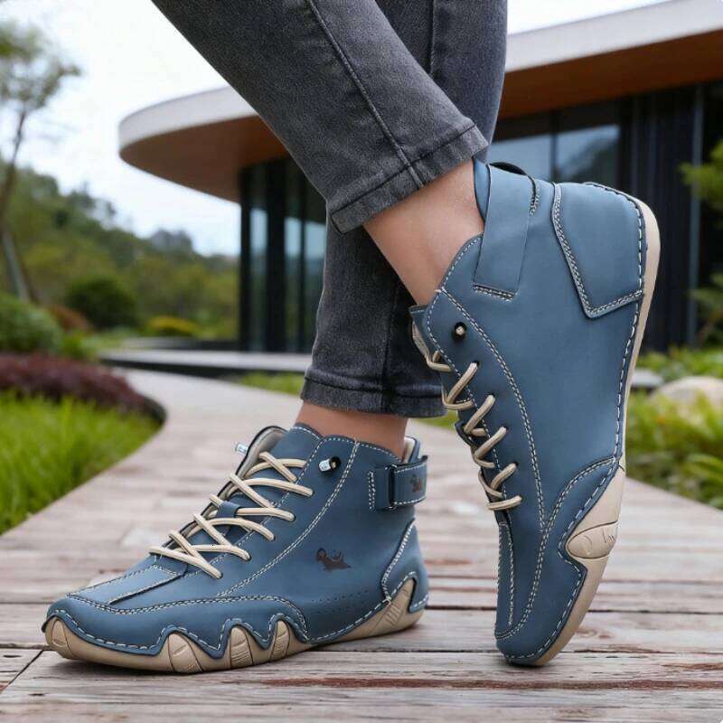 Spring High Top Women's Shoes Casual Comfortable Breathable Soft Soled Shoe High-quality Anti Slip Loafers Men's Flat Bare Boots