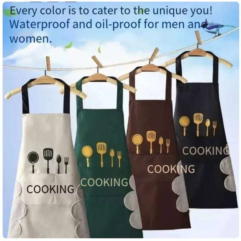 Household Cooking Men Women Oil-Proof Waterproof Adult Waist Fashion Coffee Overalls Apron Kitchen Supplies S260205