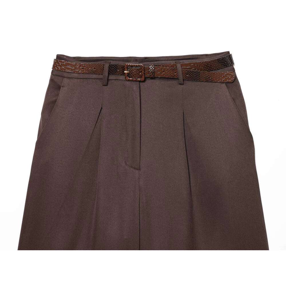 DEEABAE 2025 Winter New Women's Clothing Style Simple and Versatile High Waist with Belt Long Casual Pants C260206