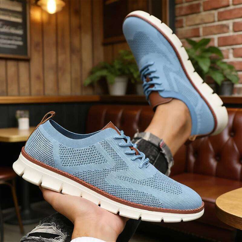 Outdoor Causal Sneakers Lightweight Breathable Mesh Soft Sold Walking Comfortable Shock-absorbing Trendy Shoes for Men