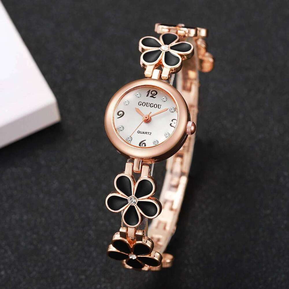 Fashion Flower Bracelet Strap Women Watches Ladies Diamond Arabic Numeral Dial Wristwatches Reloj MujerWithout Box Z260206