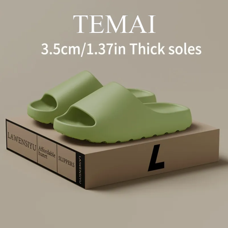 TEMAI EVA Men's Slipper Bedroom Inside And Outside Wear Resistant Thick Soled Non Slip Bathroom Lightweight Slippers For Female Neutral
