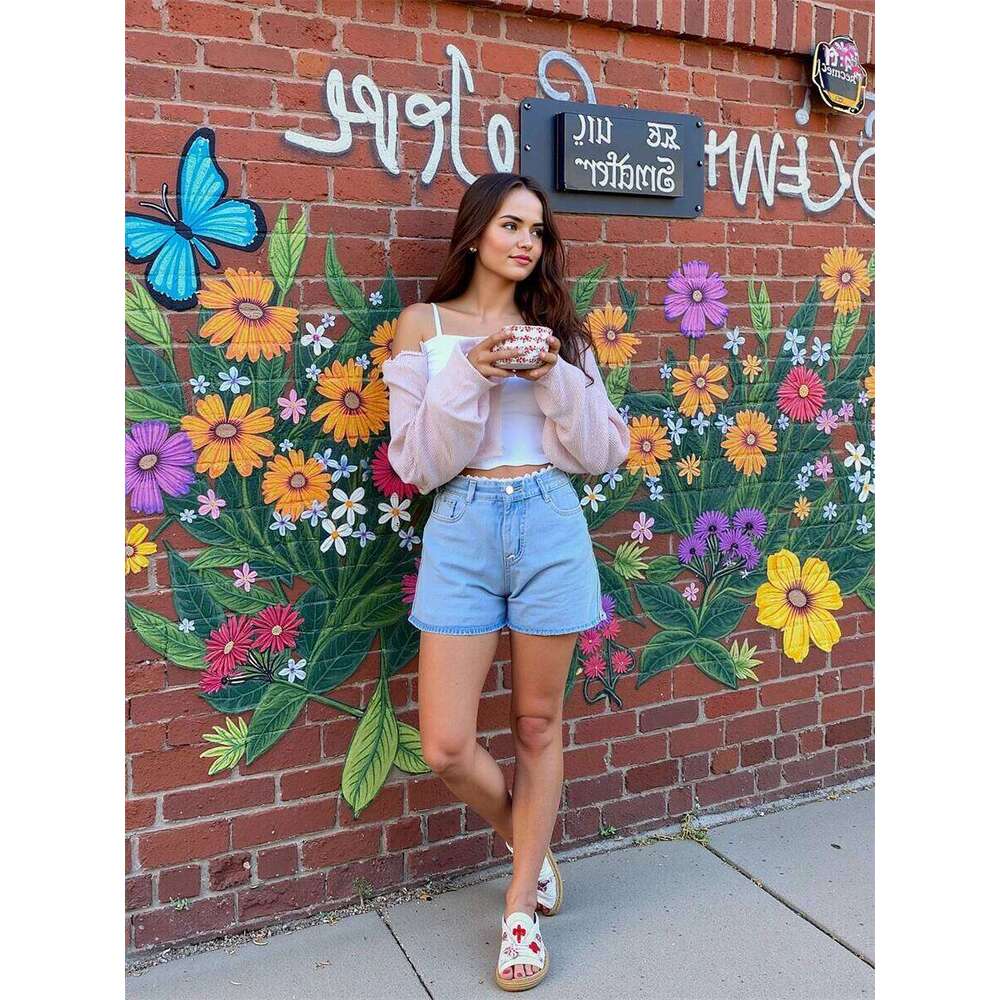 Shorts Womens High Waist Singlet Free Skeleton Love Peint Layer Asymmetric Shreds Dot Slik Camo C260206