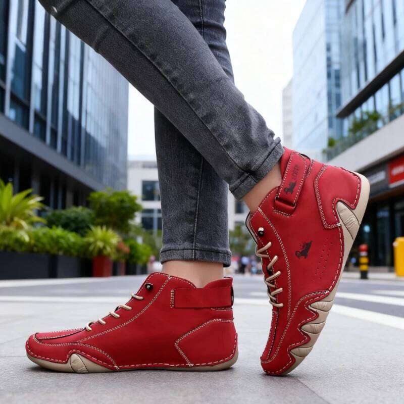 Spring High Top Women's Shoes Casual Comfortable Breathable Soft Soled Shoe High-quality Anti Slip Loafers Men's Flat Bare Boots