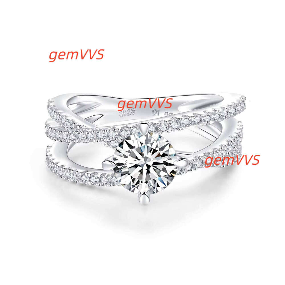 Ruizuan Wholesale Purchase 925 Silver With Diamond Ring Woman Fine Jewelry Engagement Moissanite