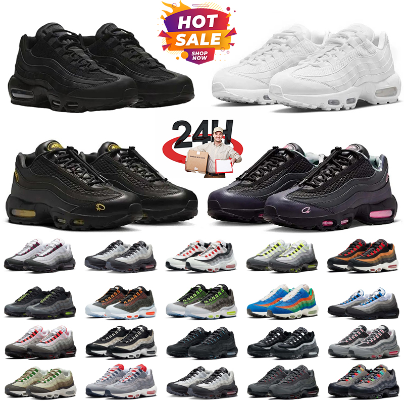 designer 95s running shoes mens shoes trainers Triple Black White Neon Blue Green Red Smoke Grey Olive Obsidian Speed Yellow sports runners outdoor sneakers 36-45