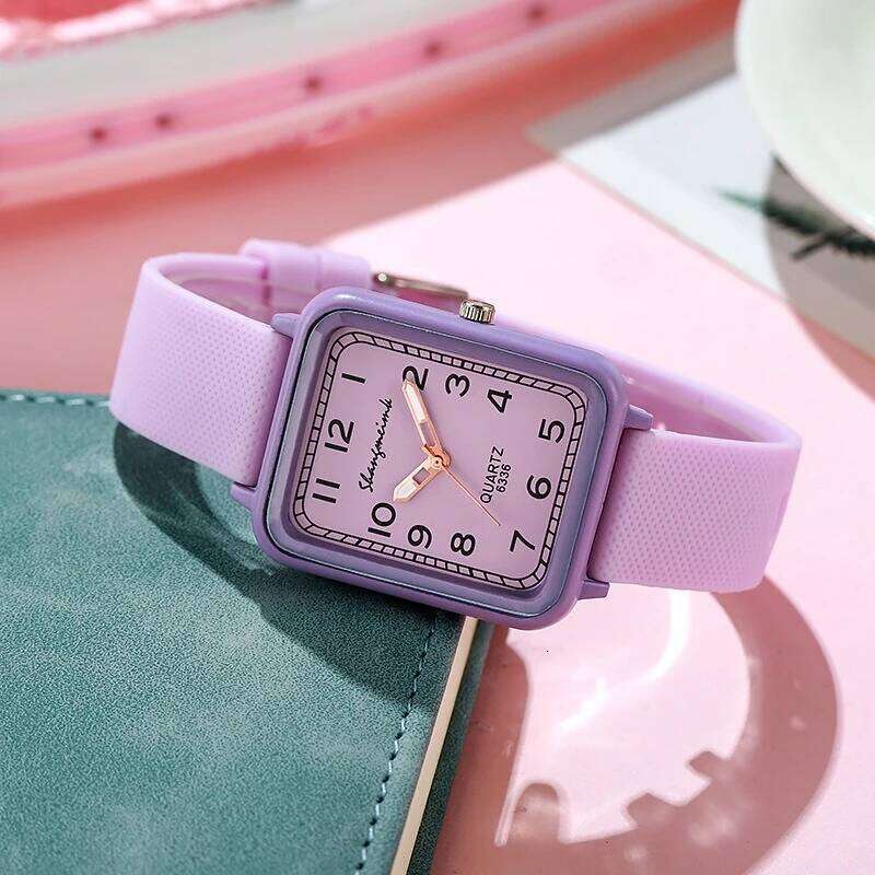 Fashion Rectangle Dial Ladies Quartz Watch Silicone Strap Womens Wristwatch Reloj Mujer Girls Clock Gift Z260206
