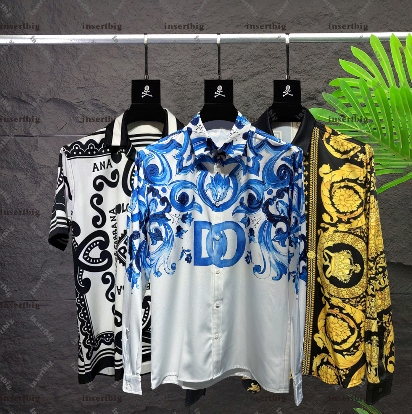 Business luxury shirt mens shirt designer long sleeved shirt single breasted brand printed shirt mens button up shirt denim shirt Asian size M-3XL yyt