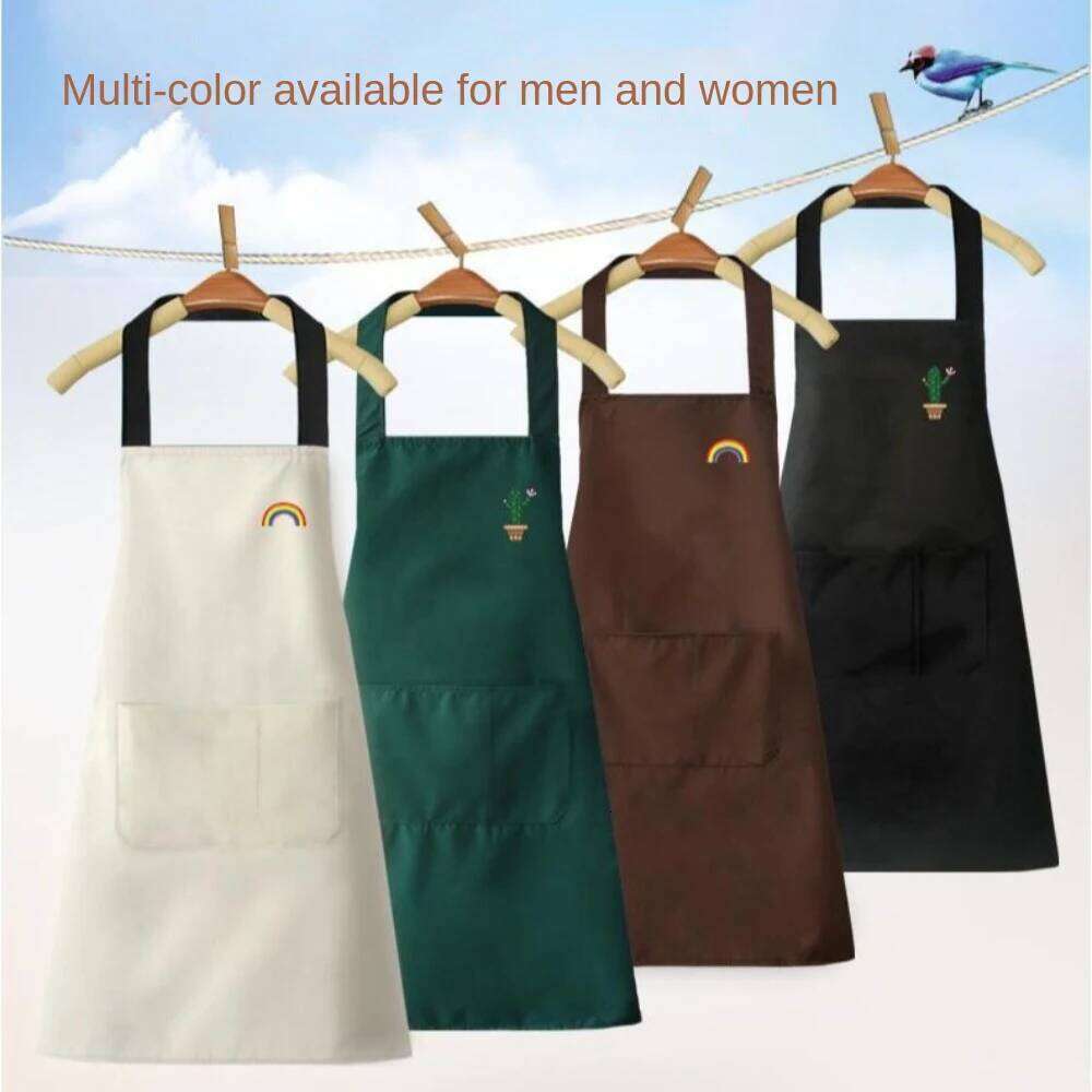 PVC Apron New Oilproof Waterproof Cooking Work Clothes Sleeveless Can Wipe Hands Kitchen Smock S260205