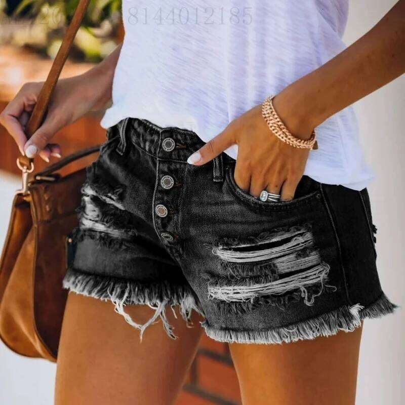 Fashionable Slimming Women Middle Waist Denim Shorts Pant Summer Three Quarter Pants Female Casual Mini Tight Straight Jeans C260206