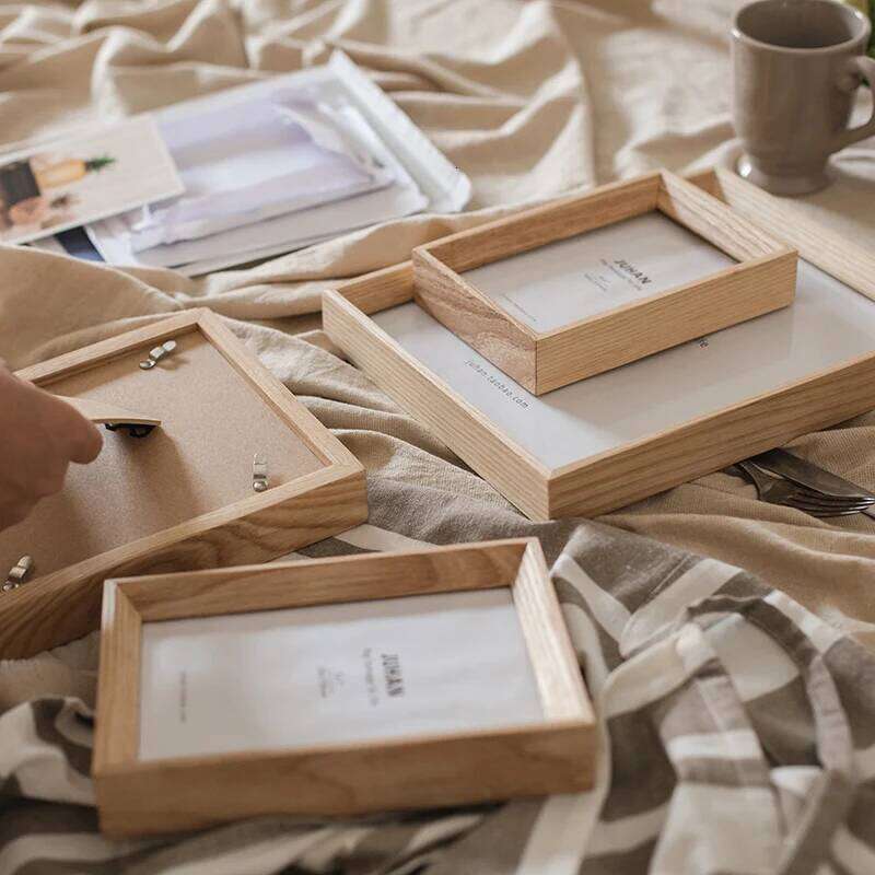 Ash Frame Japanese Style Wooden Photo Display 7/8/10 Inch Picture Frames Natural Wood Desktop Decoration S260205
