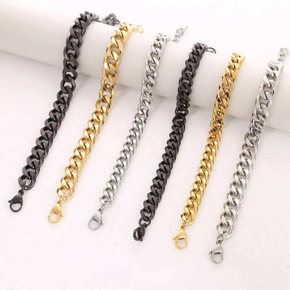 Trendy Cuban Chain 3/5/7mm Width Classic Stainless Steel Bracelet for Men Women Jewelry Party Gift 26H0206