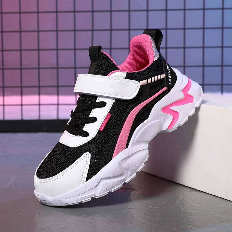 Children's pink casual women's breathable mesh sports comfortable outdoor walking shoes 26Y0206