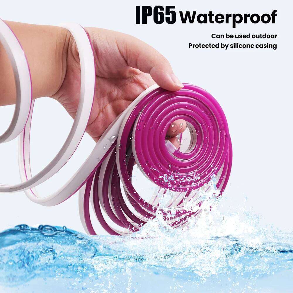 Neon DC 12V IP65 Waterproof 2835 120Leds/M White/Blue/Pink/Yellow/Red/Green Flexible Ribbion Rope LED Strip 0.5M 1M 3M 5M Z260206