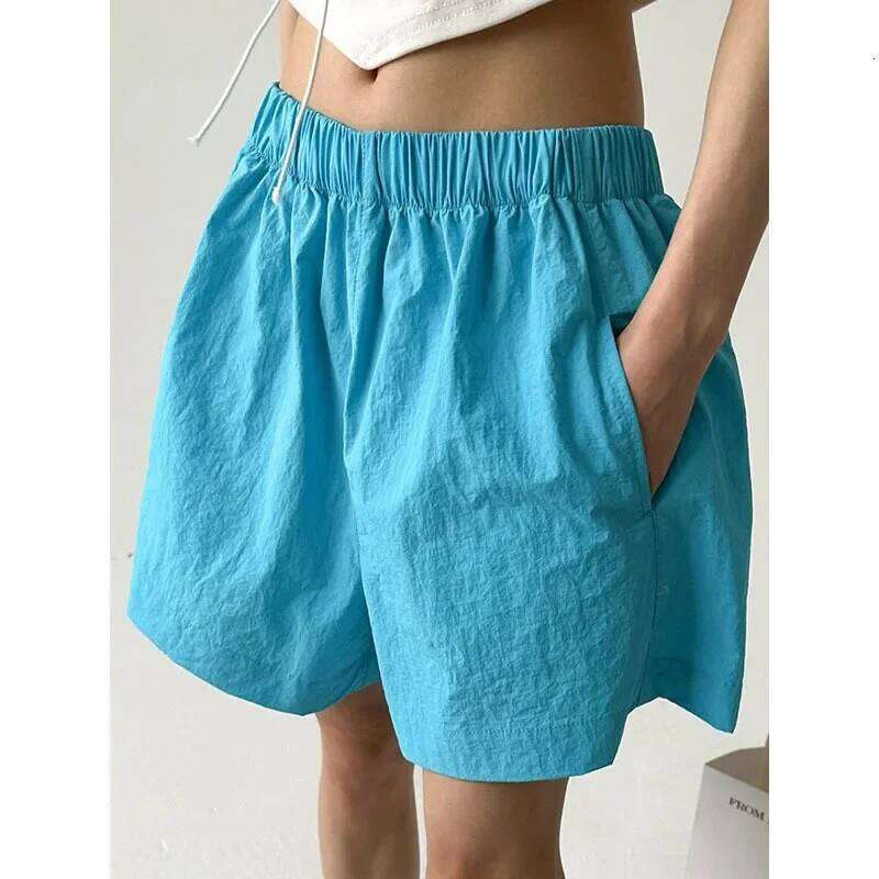 White Elastic Waist Shorts Women's Casual Commuter Fashion Summer New Style Korean Version Popular Online Influencer Products XJ260206