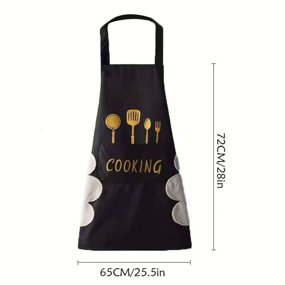 Waterproof Oil Proof Breathable Kitchen with Pocket Unisex Adjustable Cooking Print Design Smock for Men Women Apron 1PC S260205