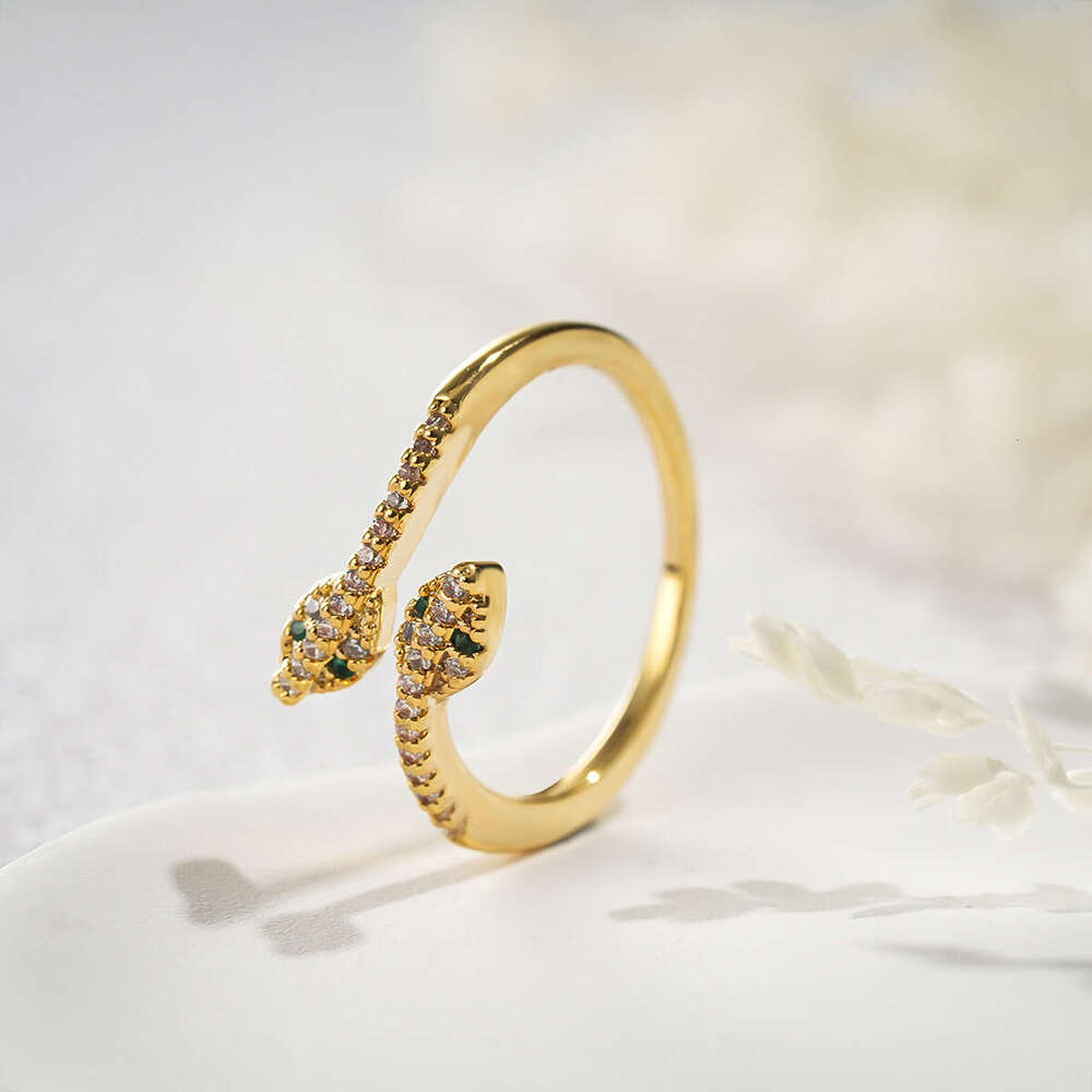 2026 New Fashion Exquisite Open Flexible Snake High-end Diamond-studded Index Finger Ring Zodiac Hand Jewelry