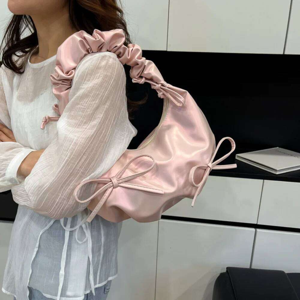 2026 Bowknot Underarm Women Pleated Strap Crossbody Unique Fashion Casual Outings Daily Use Shoulder Bag Y260205