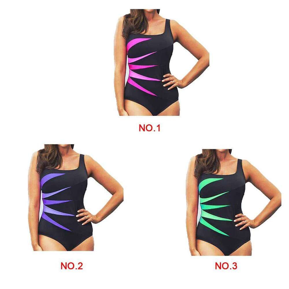 1pc Women Strap Pattern Stitching Swimwear Lady Swimsuit Sexy Bikini Summer Slim Bathing Suit Z260206