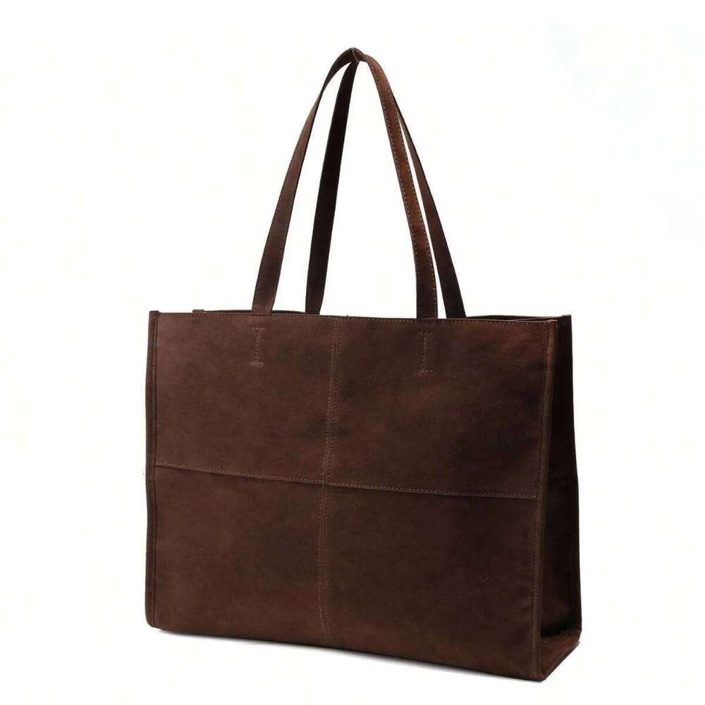 Large Capacity Suede Tote Retro Shoulder Bag High Quality Quilting Handbags and Purses Designer Bags for Women Shopper Y260205