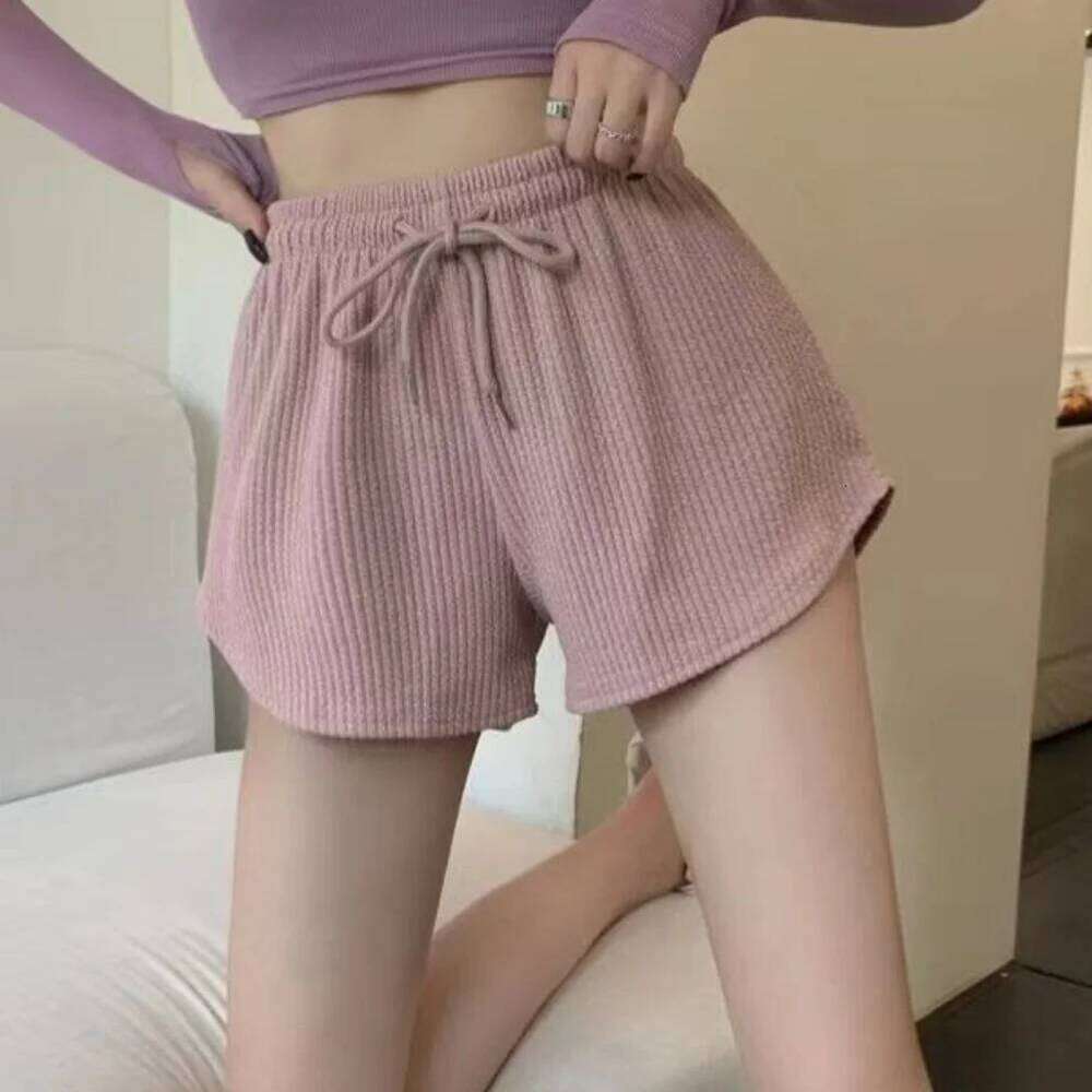 Women's High Waist Solid Color Fashionable Casual Loose Pocket Lace Up Girls Soft Cool Female Shorts XJ260206