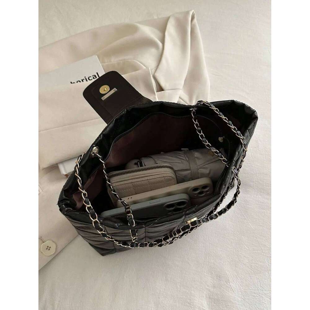 Fashionable Solid Color Elegant Quilted Zipper Chain Shoulder Designer Luxury Bag Women's Bags Y260205