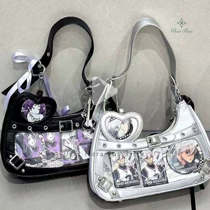 Y2k Cute Women Underarm Sweet Ita Lolita Girls Transparent Pocke DIY Display Shoulder Bag Fashion Handbag Purses Y260205