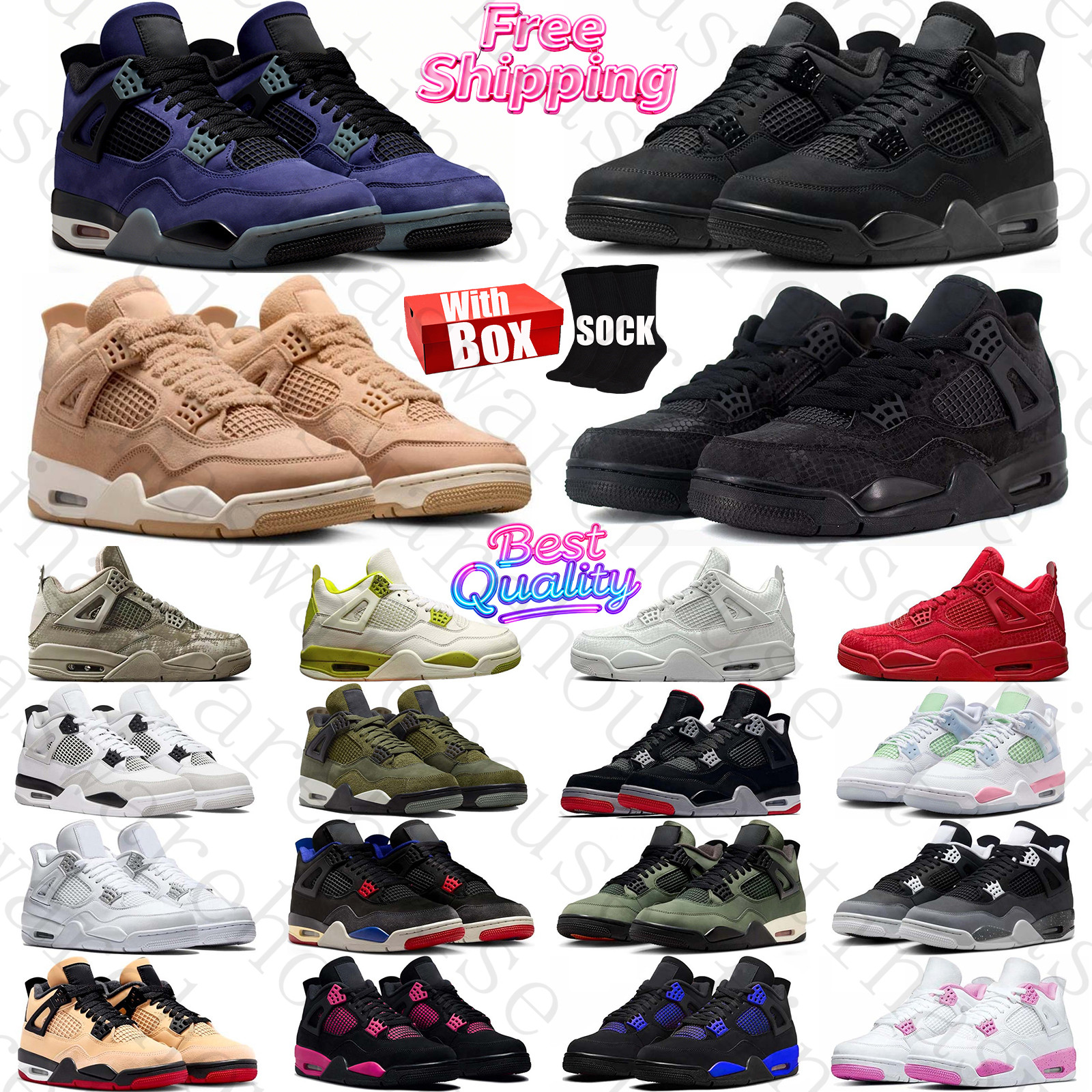 Free Shipping with box Designer jordan4black jordan4men jordan4swomens jordan4womens jordan4smen sneakers Basketball Shoes trainers fashion