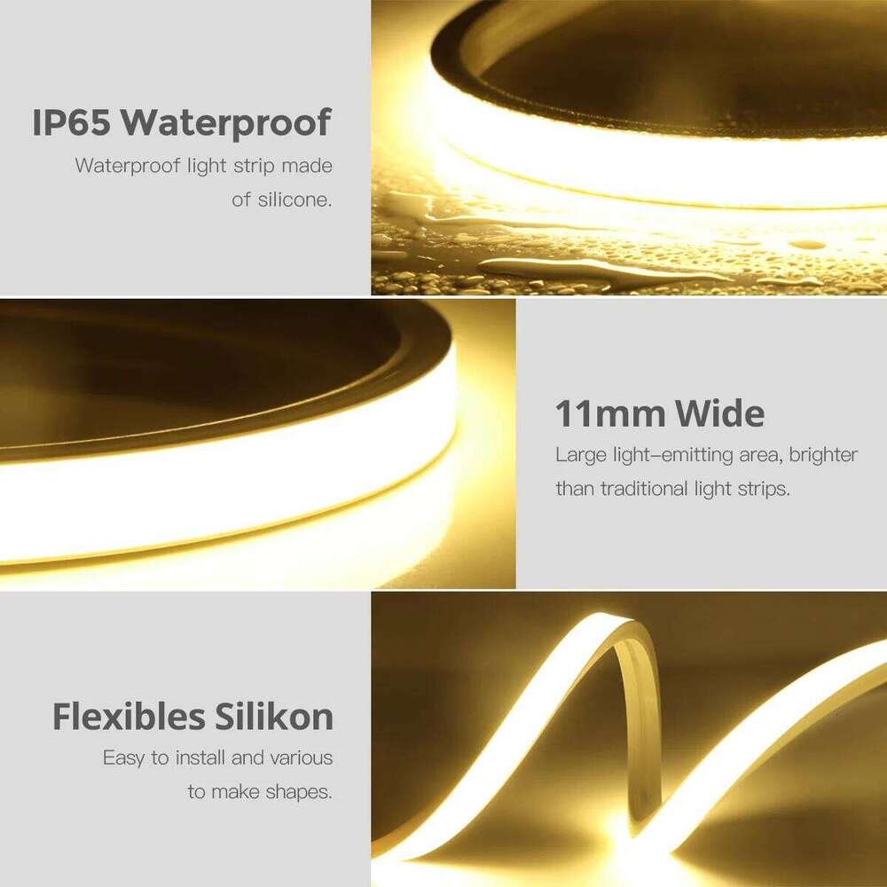 5V USB Touch Sensor Dimmable COB LED Strip Light Neon Soft Pure Silicone Tube Waterproof 320leds/m Super Bright Home Lighting Z260206