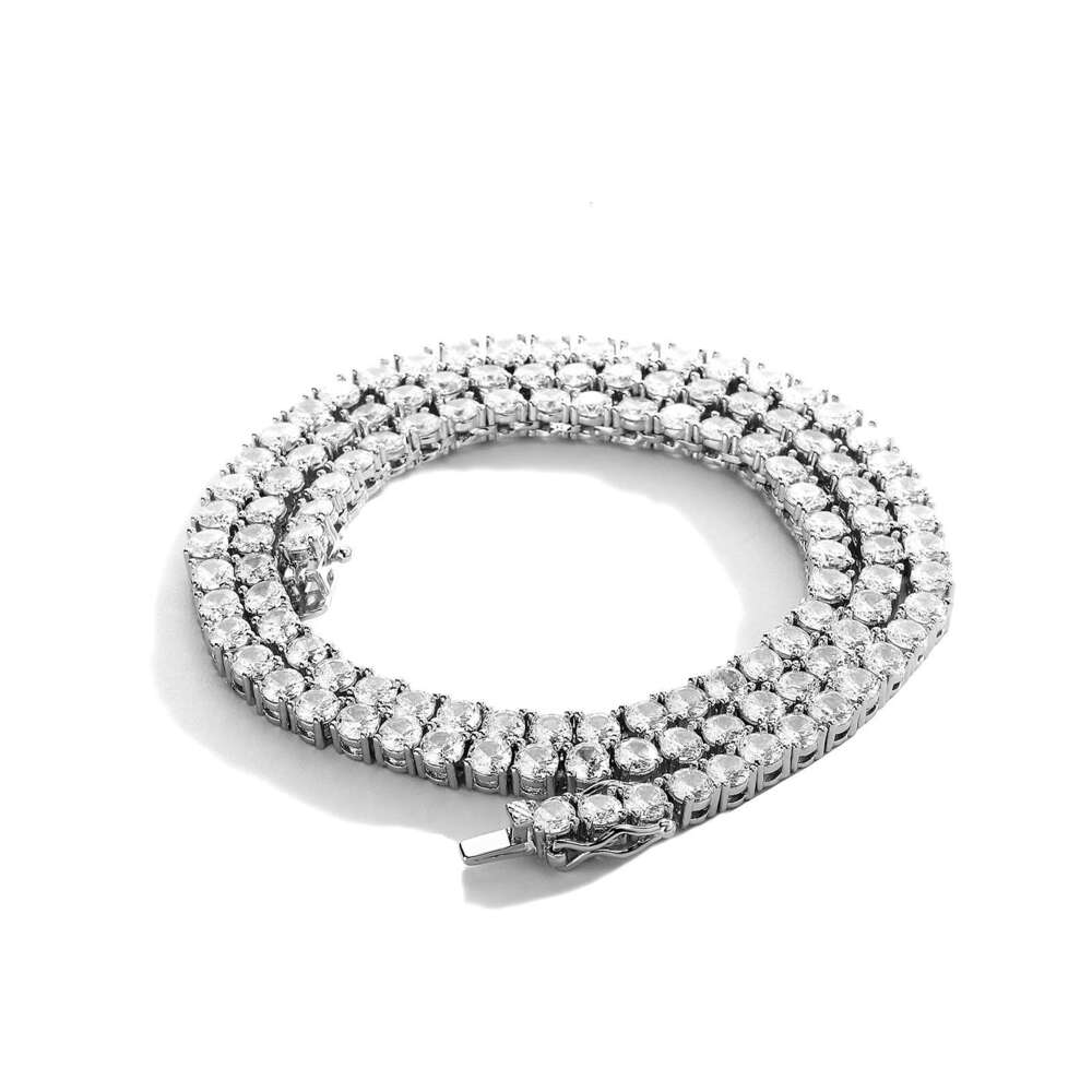 Zircon Tennis Chain Men's Necklace Designer Niche Hip-Hop Style Jewelry Women's Fashion Gift