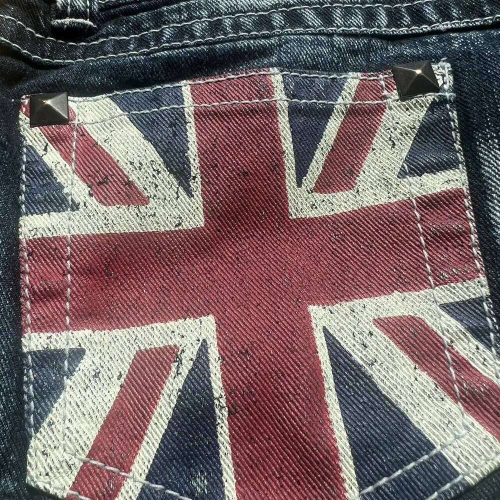Y2K Retro British Style Flag Graphic Print Mini Harajuku Gyaru Denim Shorts Women Goth Slim Fit Hip Low Rise Short Pants H260206