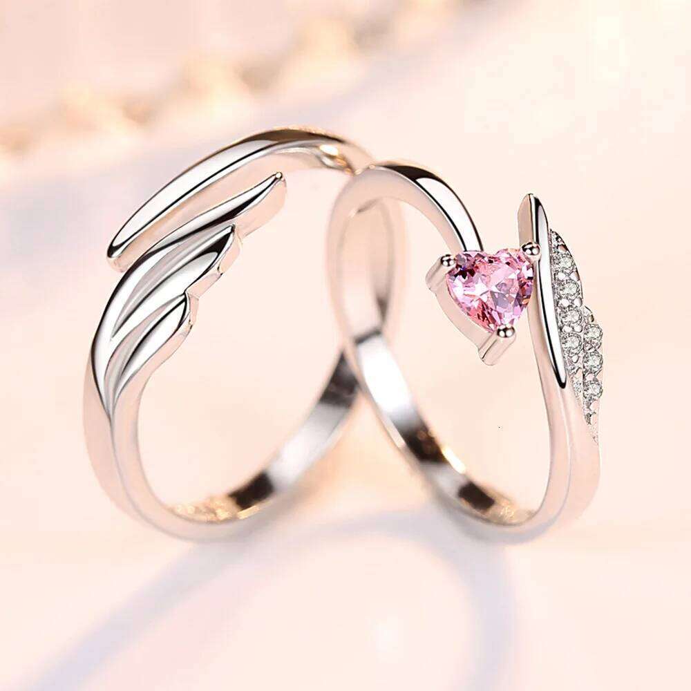 Woman's 925 Sterling Silver Fashion Jewelry New Crystal Zircon Wings Couple Rings For Man XY0347 W260206
