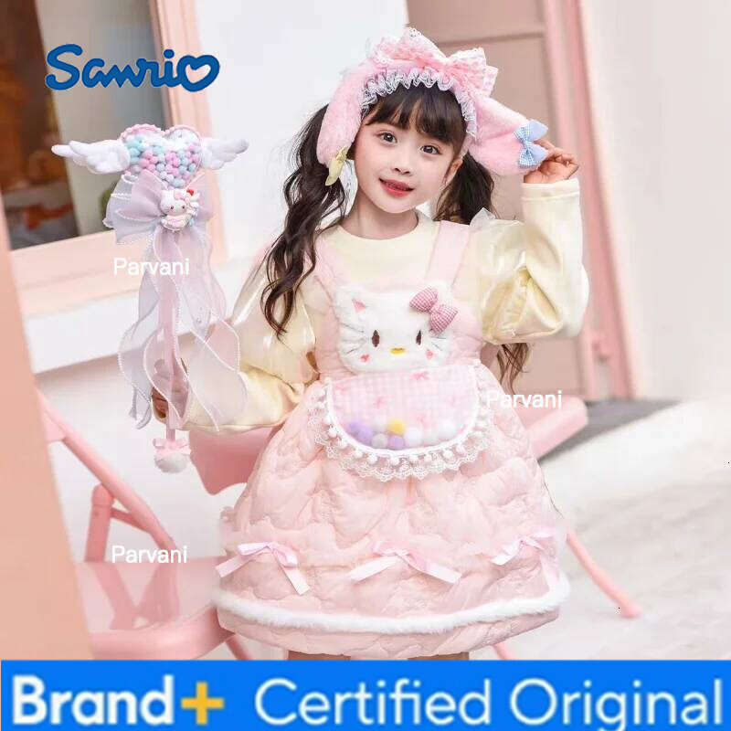 Sanrio Hello Kitty Lolita New Autumn Winter Girls Party Skirt Kids Dress Child Clothes Kawaii Anime Birthday Gift H260206 - view 5
