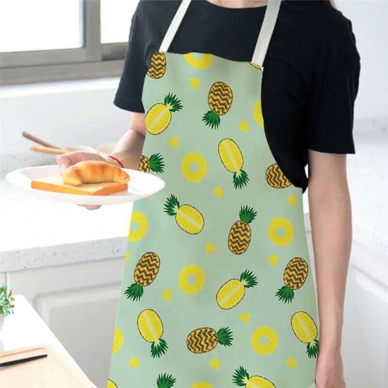Fruit Cotton Linen Apron Cherry Orange Lemon Printed Kitchen Women Baking Waist Bib Home Cooking Sleeveless Pinafore Delantal S260205 0a0