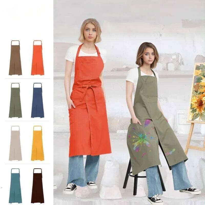Pottery Ceramic Sculpture Mud-retaining Overalls Oil-proof Anti-fouling Adult Canvas Painting Waterproof Apron S260205
