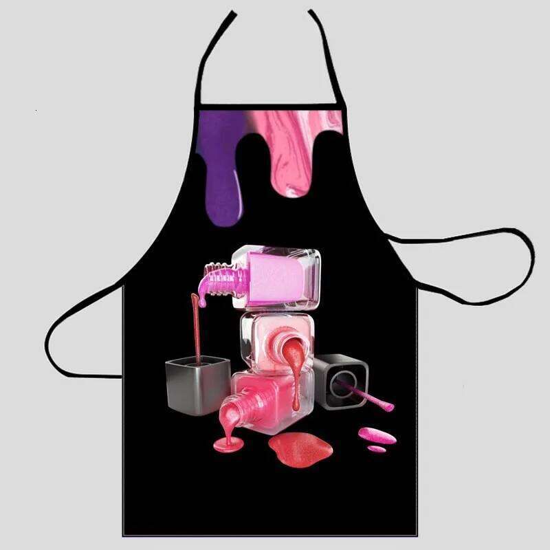Nice Nail Polish Apron Home Coffee Shop Cleaning Aprons Anti-Dirty Kitchen Accessories For Men Women 50x75cm,68x95cm S260205