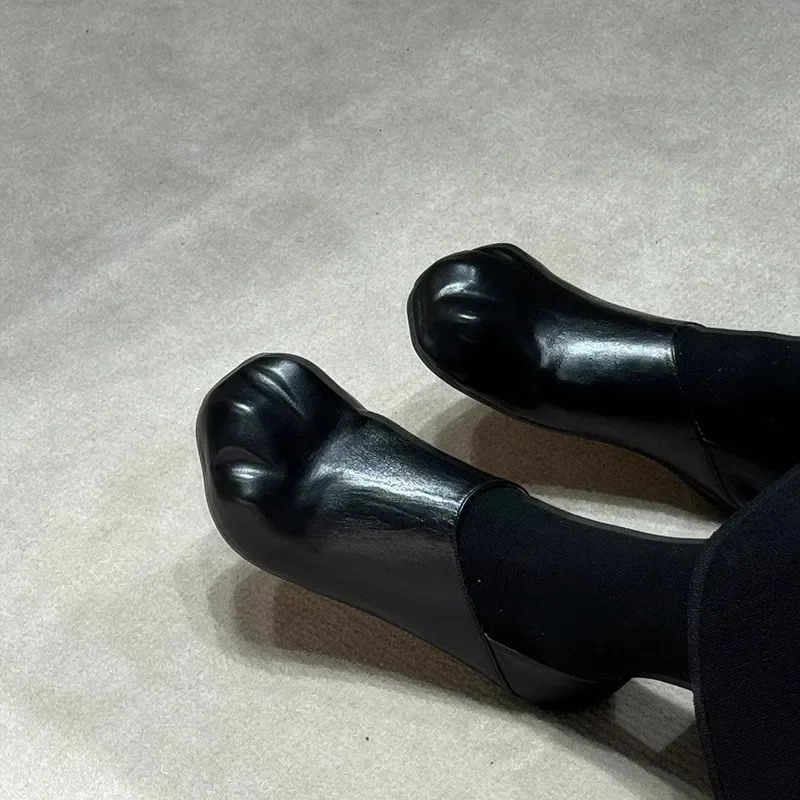 Adorable Cat Claw Flat Bottom Soft Leather Slip-On Shoes Womens Mary Jane Flats Comfortable Casual Shoes Rubber Sole 260124