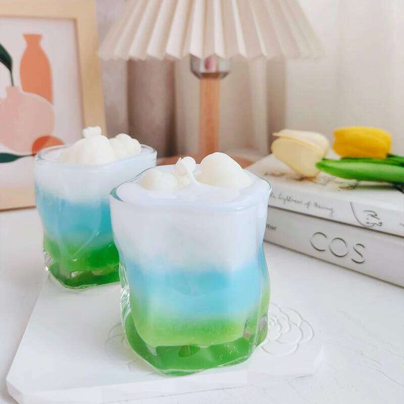 Handmade soy summer drink scented candles gift ornaments jelly wax twist cups S260205