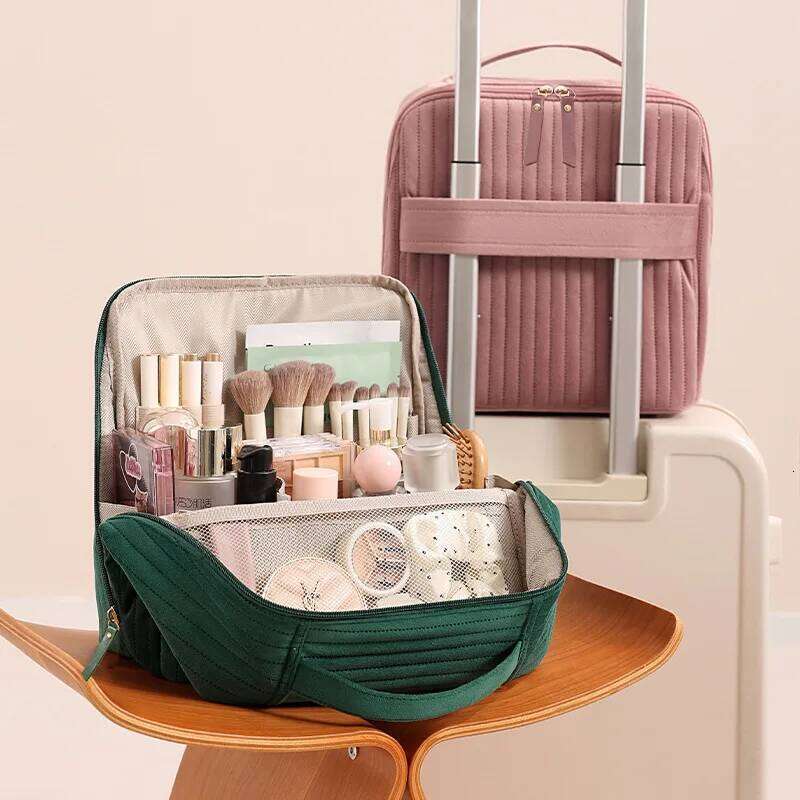 1pcs Standable Makeup Bag Portable Travel Cosmetic Organizer Large Capacity Handheld Toiletry Storage Pouch for Toiletries Y260206