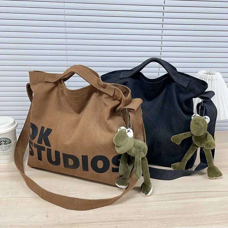 New Thickened Washed Canvas Korean Women Handbag Shoulder Bag, Large Capacity Women's Shopping Bags, Student School Bags XJ260129