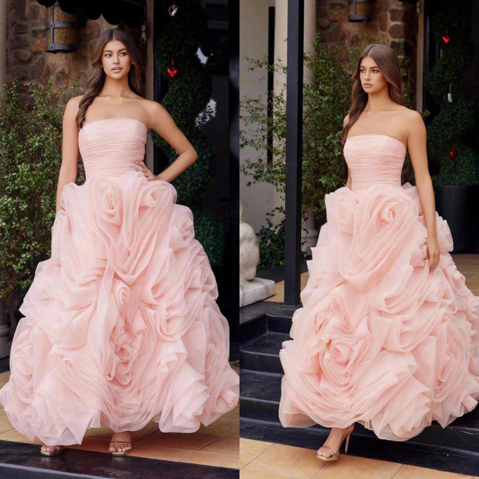 Customized High Quality Tulle Wedding Dresses Temperament Strapless Sleeveless Homecoming Dress Luxury Special Occasion Gowns