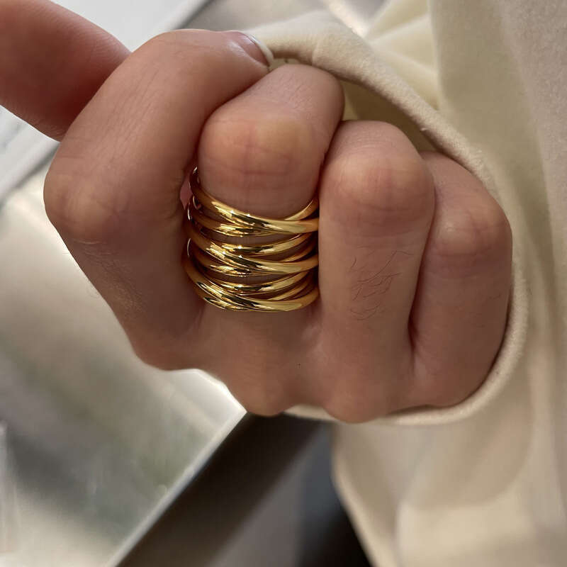 designer Style Simple Multi-layer Coil Wrapped Niche High-end Exaggerated Fashion Versatile Index Finger Ring