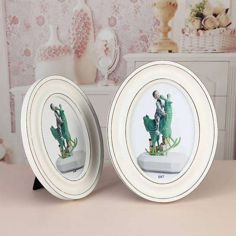American Creative Oval Solid Wood Photo Frame Desktop Decoration S260205