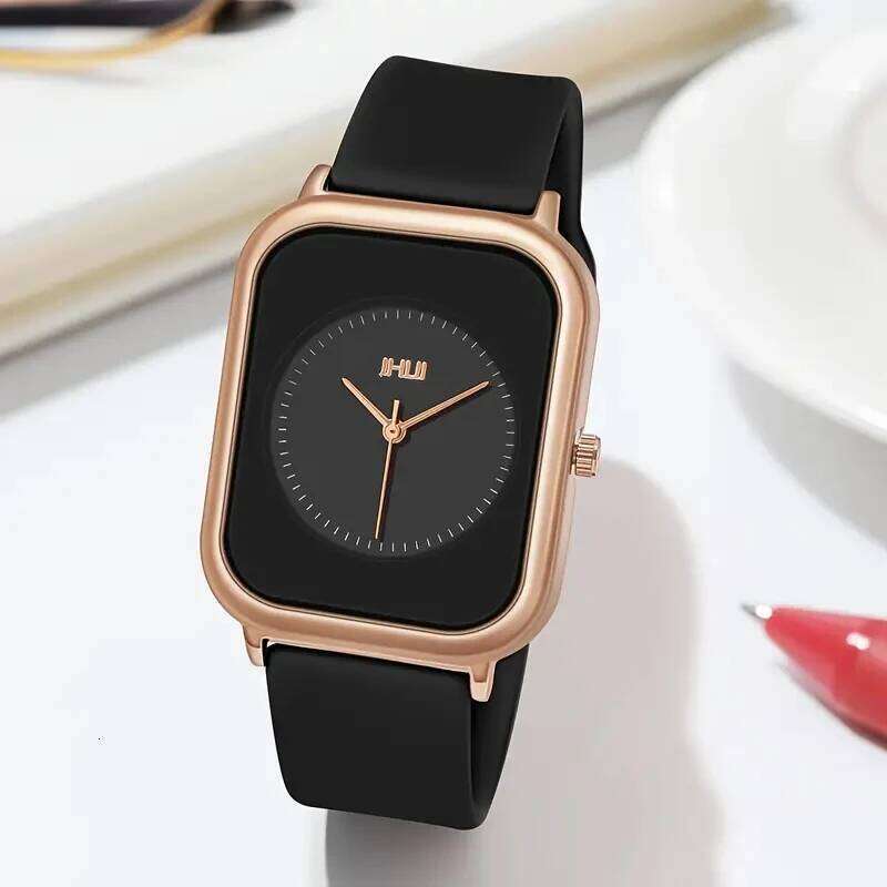Fashion Rectangle Quartz Watch Casual Silicone Band Sports Watches for Women Clock Reloj MujerWithout Box Z260206